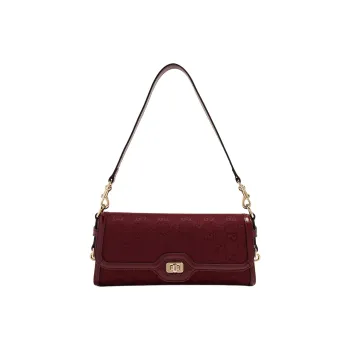 GUCCI Canvas Handbag Shoulder Bag Women's Deep Red