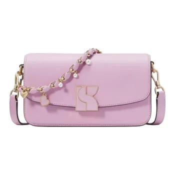 Kate Spade Nappa Leather Crossbody Bag, Shoulder Bag Trumpets Women's Berry Cream