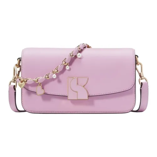 Kate Spade Nappa Leather Crossbody Bag, Shoulder Bag Trumpets Women's Berry Cream