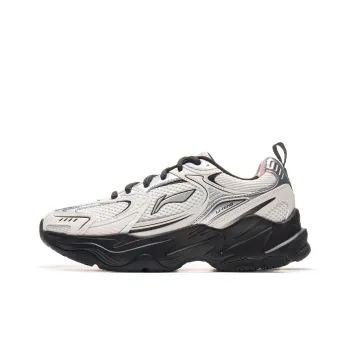 LiNing Meteor 2K Cushioning, Slip Resistant, And Abrasion Resistant Low Top Casual Running Shoes Women's Black White