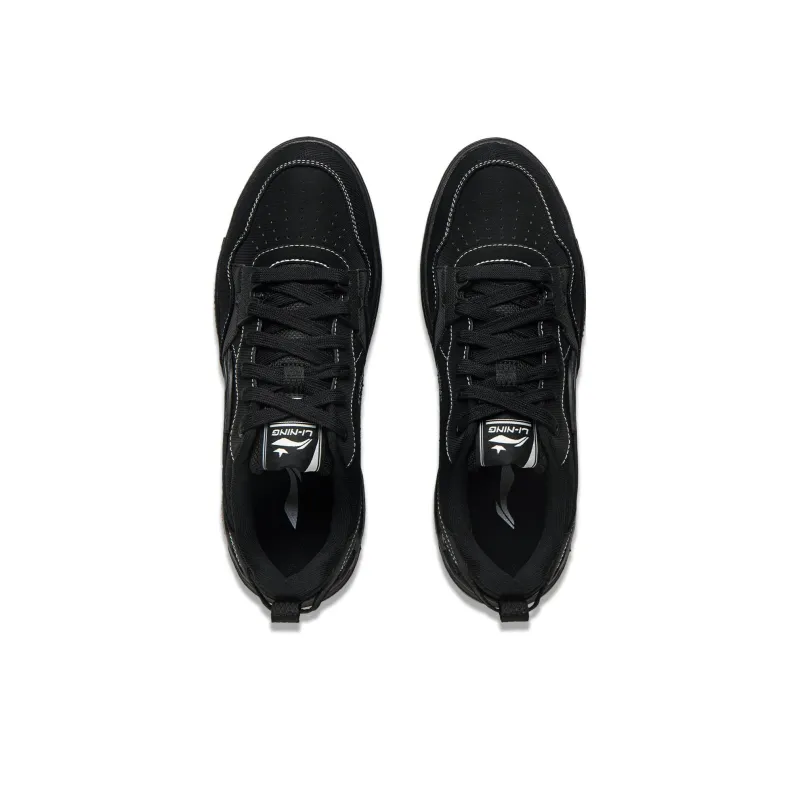 LiNing Yuan Chu Anti Slip Wear Resistant Lightweight Breathable Low Top Skateboard Shoes Men's Black-3