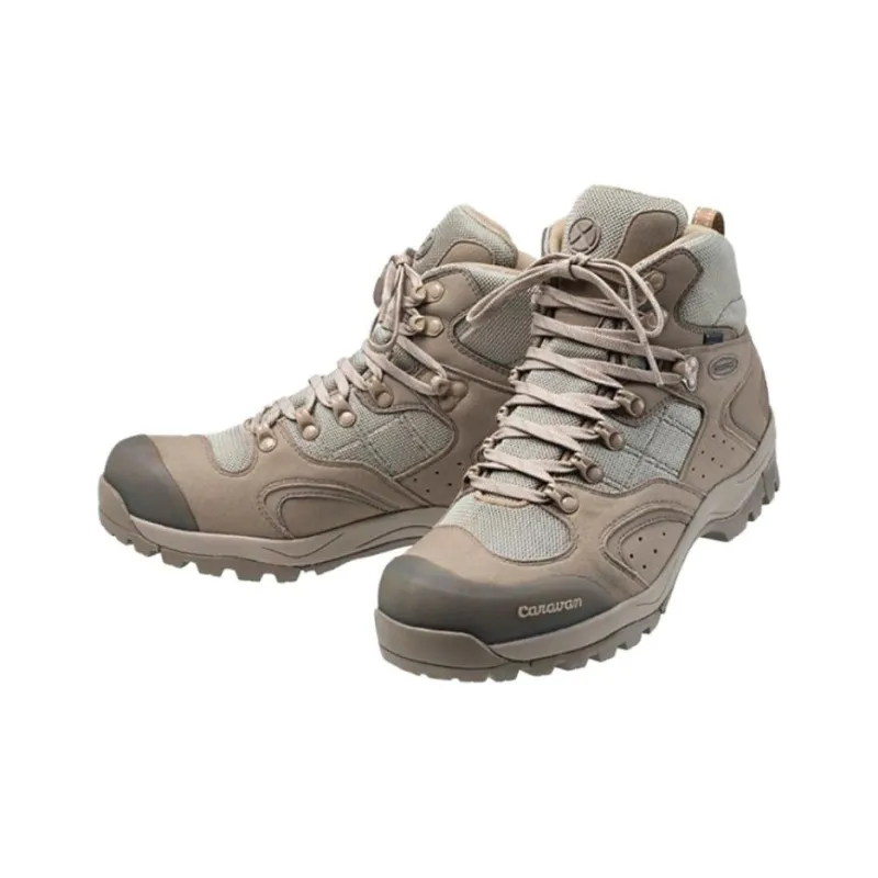 Caravan Anti-Slip Wear-Resistant Mid-Top Hiking Shoes Men's Sandy Umber-1
