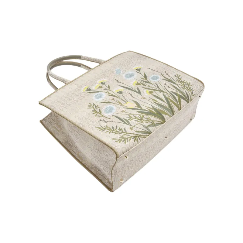 Furla Opportunity Polyester Tote Bag Shopping Bag Shoulder Bag Handbag Large Size Women's Khaki-2