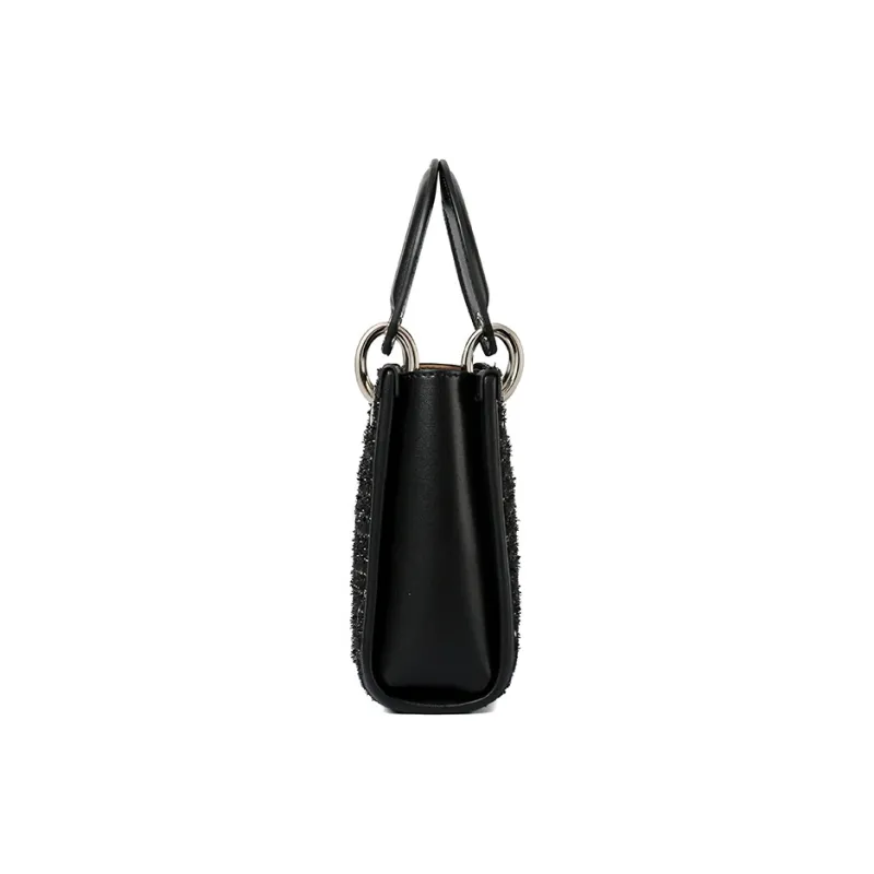 TUCANO Fashion Shoulder Bag, Crossbody Bag, Handbag Trumpets Women's Sequins Black With Milkshake White-3