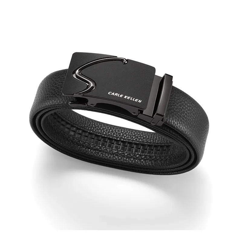 CARLE KELLEN Genuine Leather Automatic Buckle Business Casual Leather Belts Men's Width  3.5cm-1