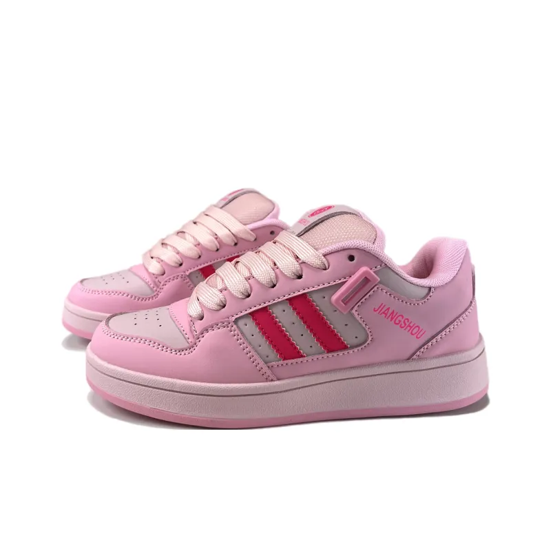 JIANGSHOU Wear resistant And Lightweight Low Top Skateboard Shoes Women's Pink-3