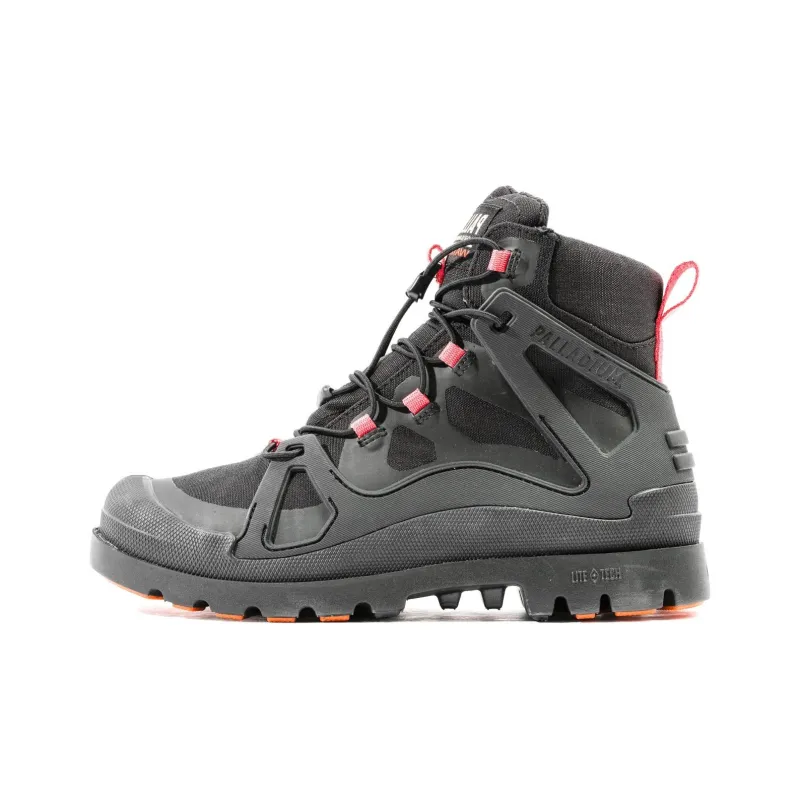 Palladium Pampa Wear resistant And Waterproof High Top Outdoor Shoes Women's Black Pink-0