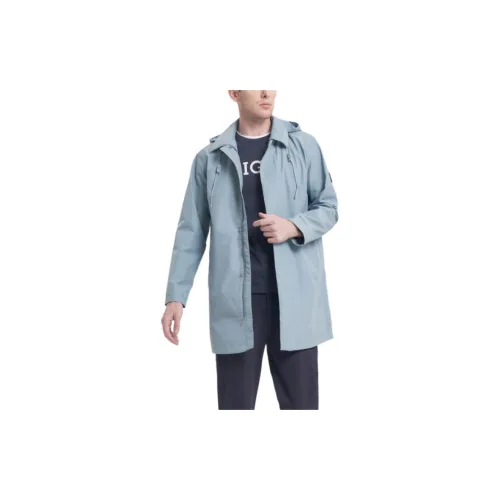 AIGLE Trench Coats Men Light Sky Blue