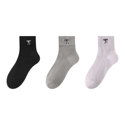 MIIOW Mid-Calf Socks Unisex 3 Pack