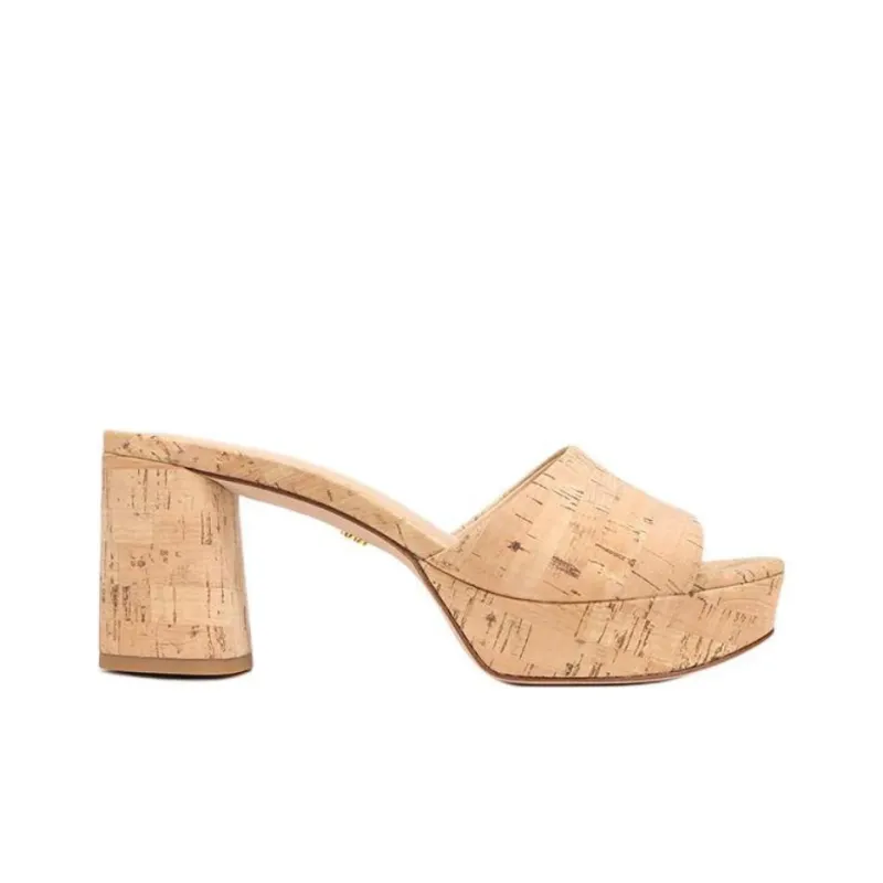 VERONICA BEARD Slide Slippers 7cm Women's Tan-1