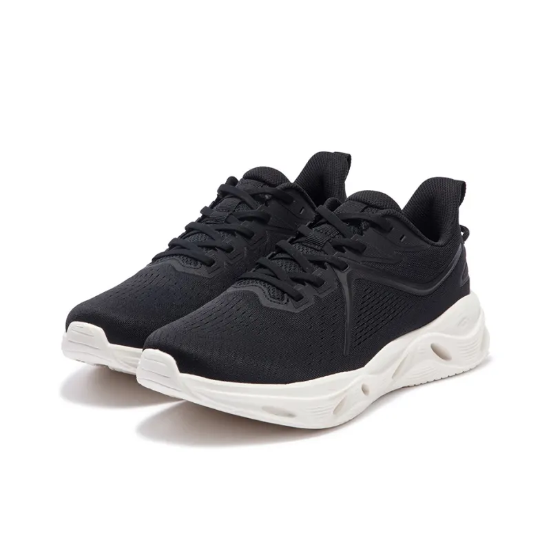 361° Cushioning Wear Resistant Low Top Casual Running Shoes Men's Black White-2