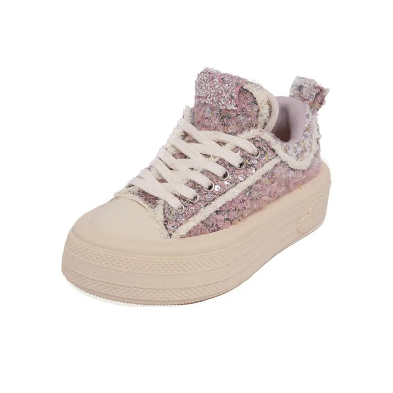 FORESHADOW DOUBLE UNI 1.0 Pale Pink And Rose Low Top Canvas Shoes Women's Rose Red-2