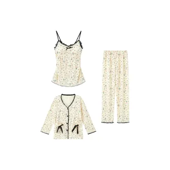 Sleep Students Dormitory Home Outerwear-Ready Pajama Set Women's Multicolor
