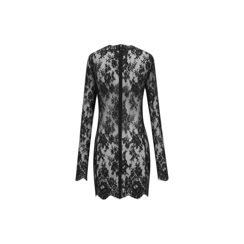 SAINT LAURENT Lace Long Sleeved Dress-1