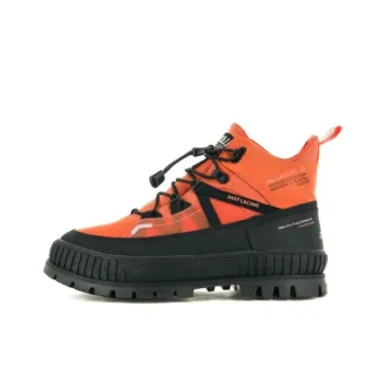 Palladium Slip Resistant Waterproof High Top Outdoor Shoes Unisex Orange Black