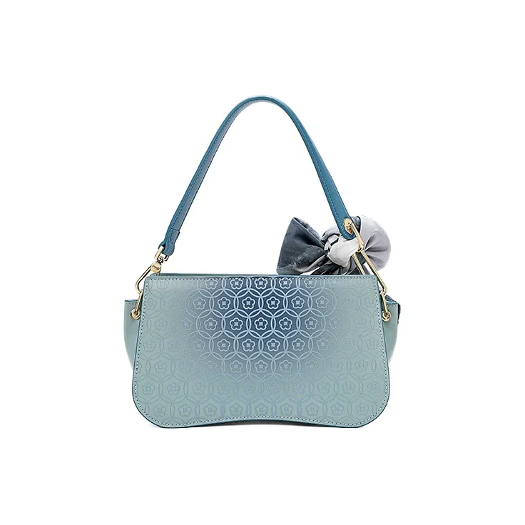 Ancient Yi Xi Cow Leather Shoulder Bag, Crossbody Bag, Handbag Women's Turquoise-1