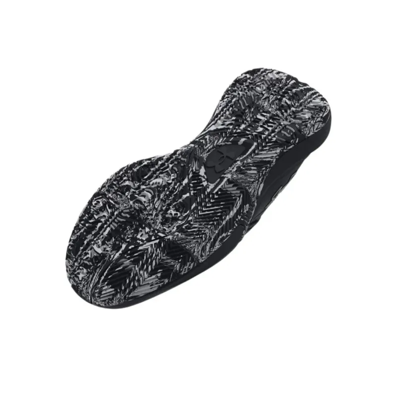 Under Armour Lockdown 7 Shock Absorbers Slip Resistant Breathable Mid Top Basketball Shoes Unisex Black-3