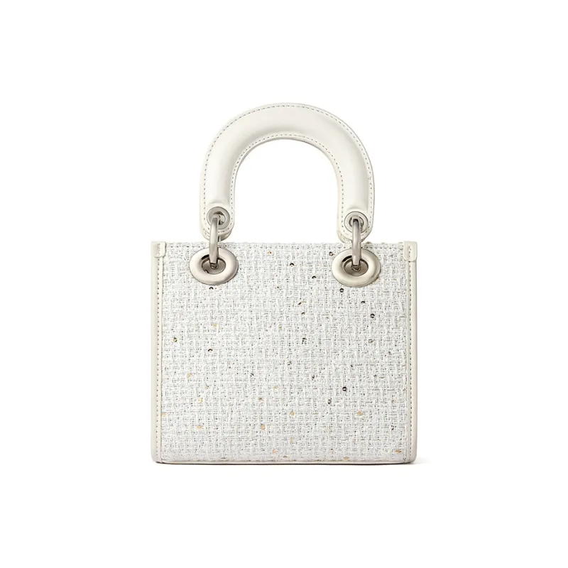 TUCANO Fashion Shoulder Bag, Crossbody Bag, Handbag Trumpets Women's Sequins Black With Milkshake White-8