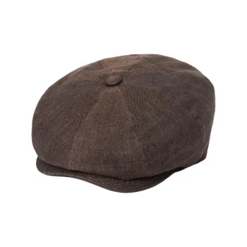STETSON Linen Cotton Polyester Blend Berets Unisex Brown