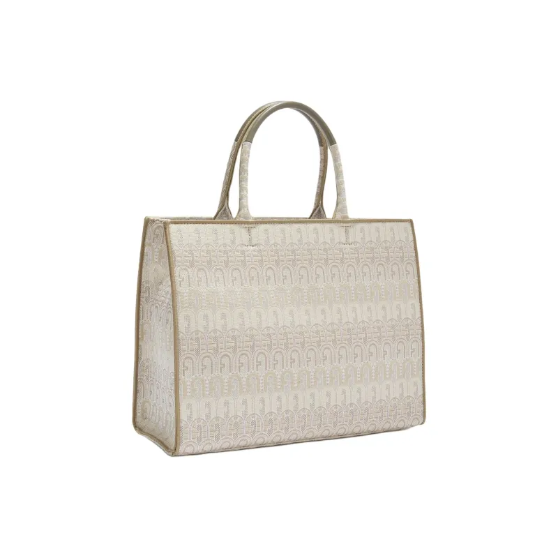 Furla Opportunity Polyester Tote Bag Shopping Bag Shoulder Bag Handbag Large Size Women's Khaki-1