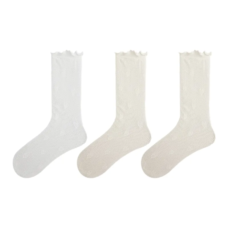 Evening Classroom Mid Calf Socks Women's 3 Pack White-12