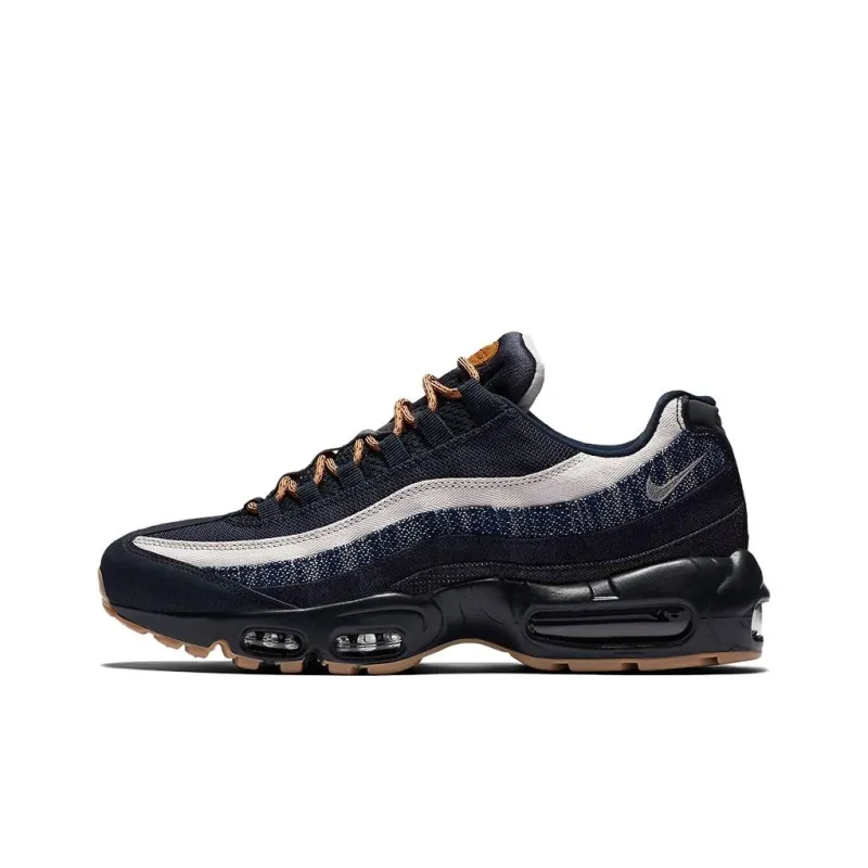Nike Air Max 95 Anti-Slip Wear-Resistant Low-Top Casual Running Shoes Unisex Black Blue Gray-0
