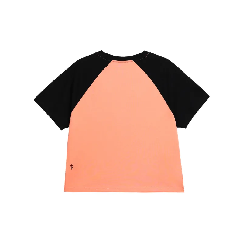 Lee Raglan Sleeve T Shirt Women's Pink Orange-1
