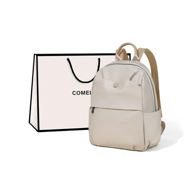 COMELY Fabric Travel Backpack Medium Size Women's Apricot-0