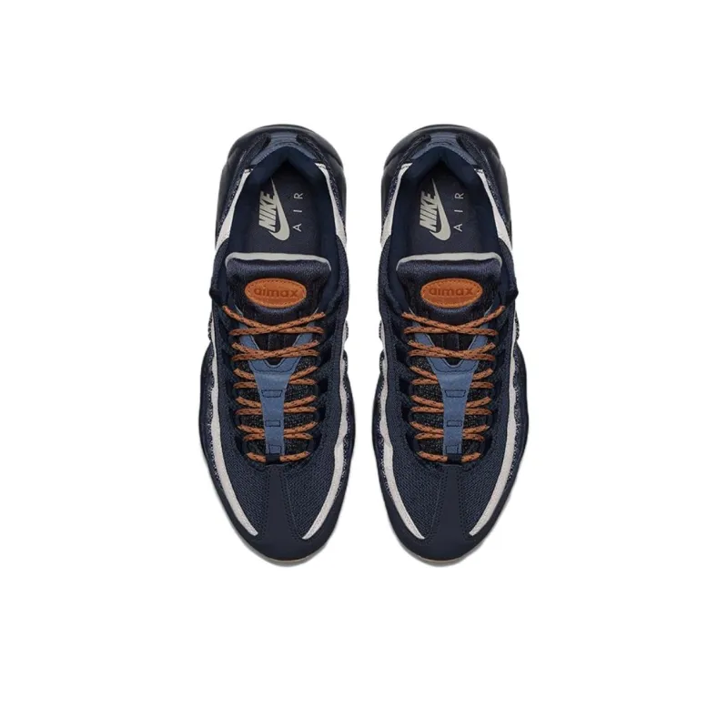 Nike Air Max 95 Anti-Slip Wear-Resistant Low-Top Casual Running Shoes Unisex Black Blue Gray-3