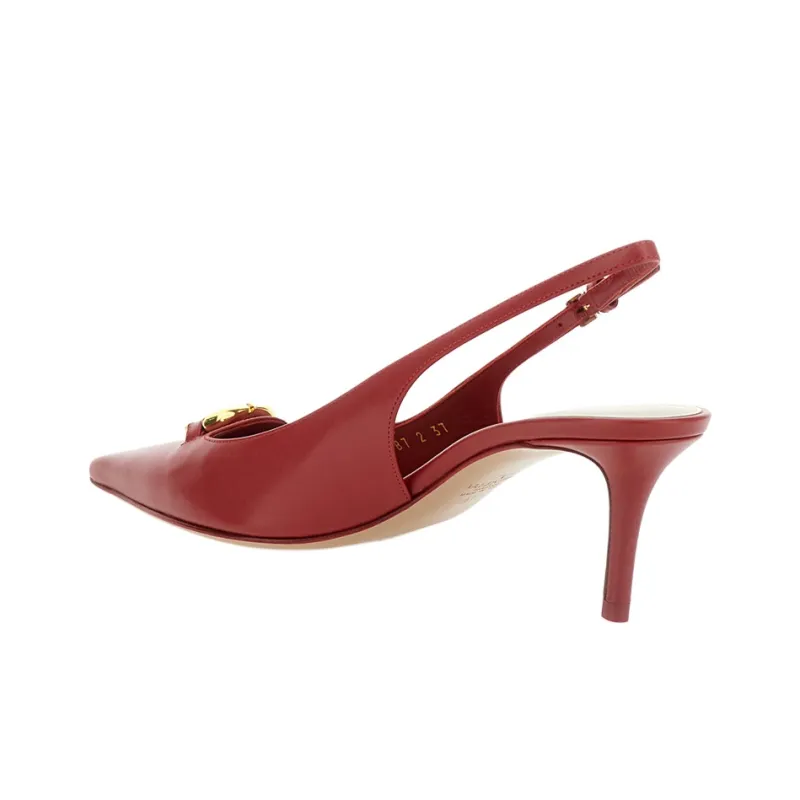 Valentino Vlogo Slim Heel High Heels 6cm Women's Red-3