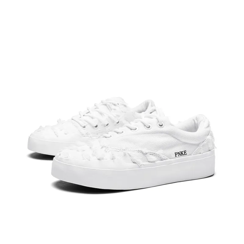 PNKE Durable Breathable Low Top Canvas Shoes Unisex White-2