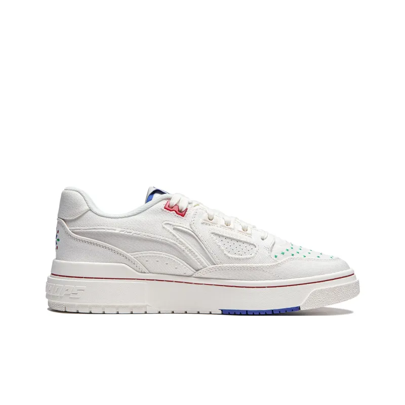 LiNing Rookie Slip Resistant Cushioning Wear Resistant Lightweight Low Top Skateboard Shoes Unisex White-1