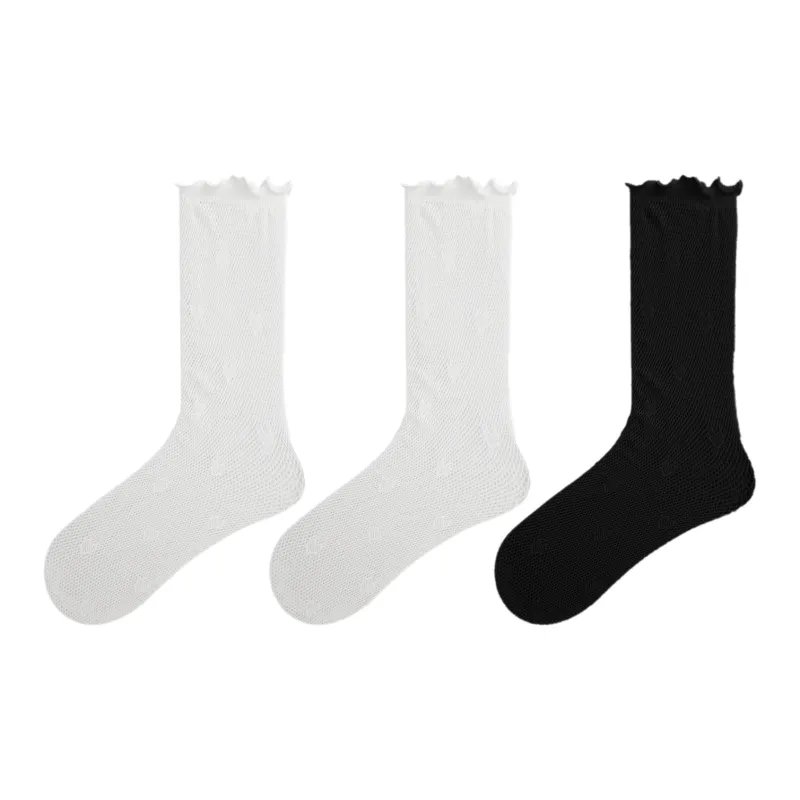 Evening Classroom Mid Calf Socks Women's 3 Pack White-11
