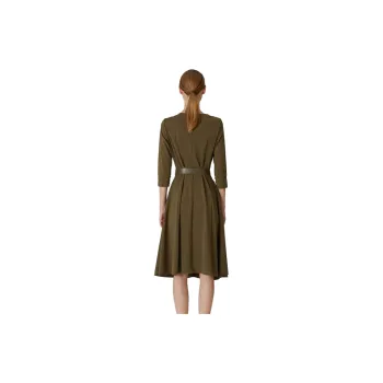 HDFULERN Long-Sleeved Dresses Women's Army Green