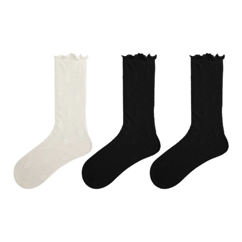 Evening Classroom Mid Calf Socks Women's 3 Pack White-14