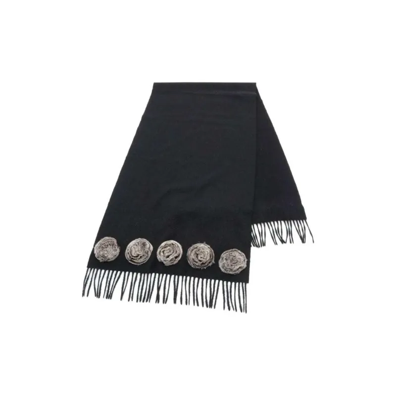 FENDI Pre-Owned 2010s Appliquéd Cashmere Scarf-0