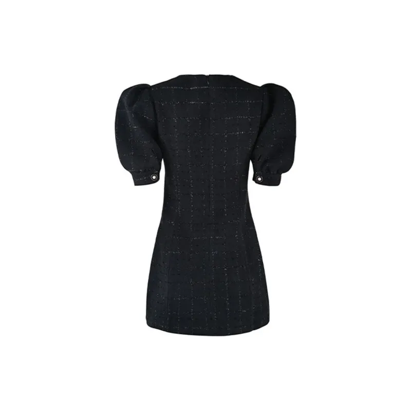 CHARM PICK Short Sleeved Dresses Women's Black-1