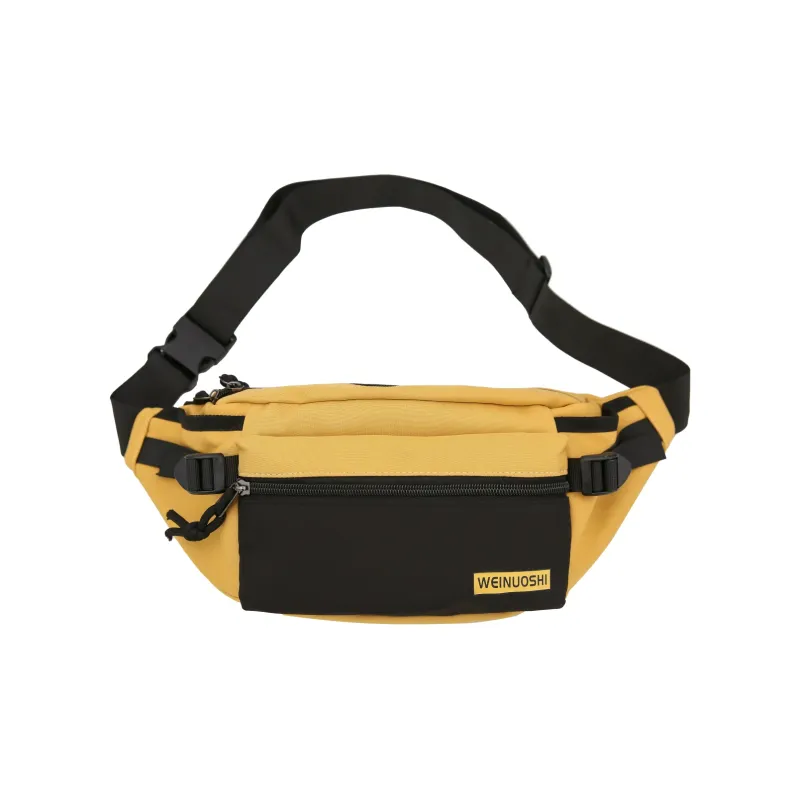 OURFUN Nylon Sling Bag Unisex Black/Yellow/Green/Blue-2