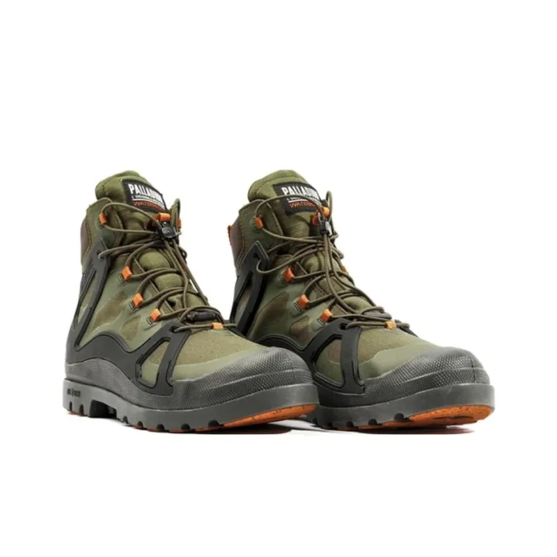 Palladium Pampa Waterproof And Slip Resistant High Top Outdoor Shoes Men's Army Green-2