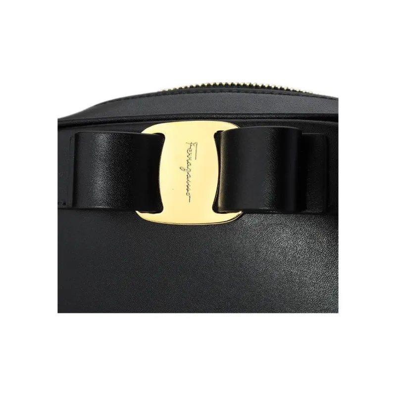 Ferragamo Vara Bow Leather Crossbody Black-4