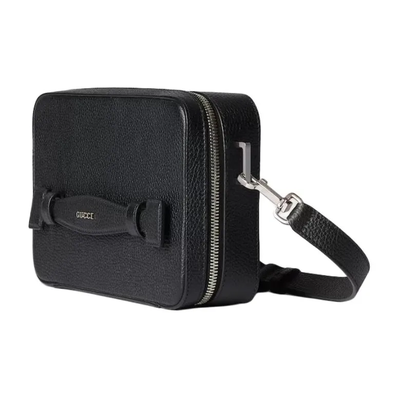 GUCCI Leather Clutches Crossbody Bag Shoulder Bag Mini Men's Black-1