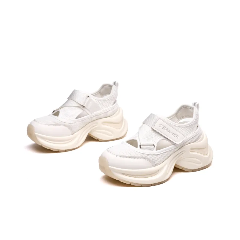 C°BANNER Shock Absorbers With Slip Resistant Features Low Top Casual Shoes Women's White-3