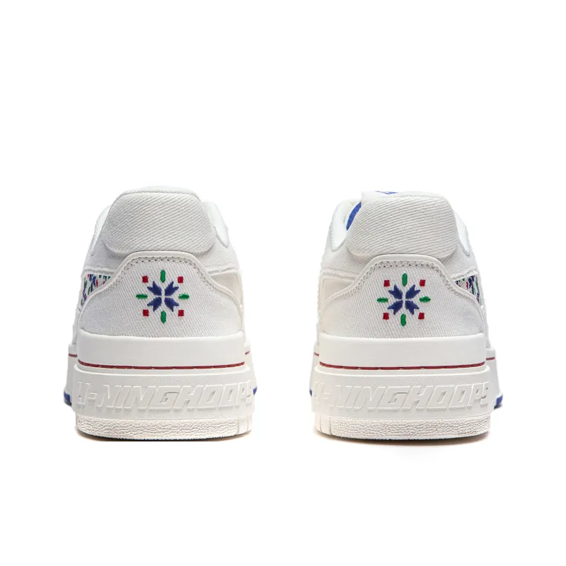 LiNing Rookie Slip Resistant Cushioning Wear Resistant Lightweight Low Top Skateboard Shoes Unisex White-5