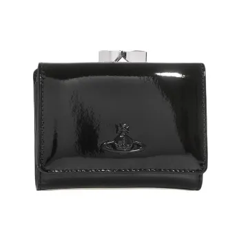 Vivienne Westwood Leather Wallet Trumpets Women's Black