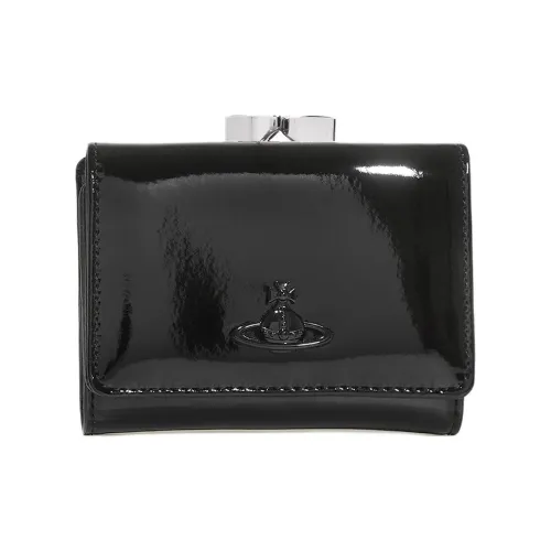 Vivienne Westwood Leather Wallet Trumpets Women's Black