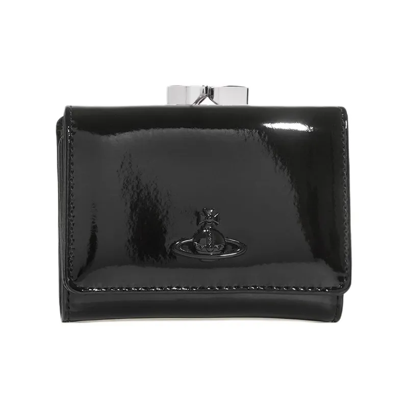 Vivienne Westwood Leather Wallet Trumpets Women's Black-0