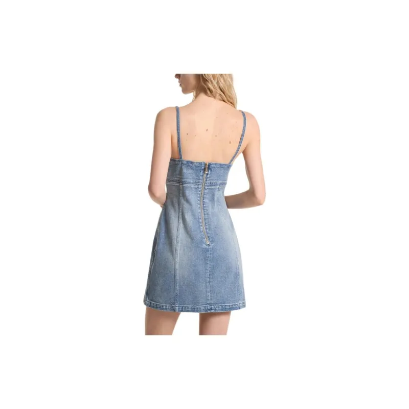 MICHAEL KORS MMK SS24 Slip Dress Women's Denim Blue-1