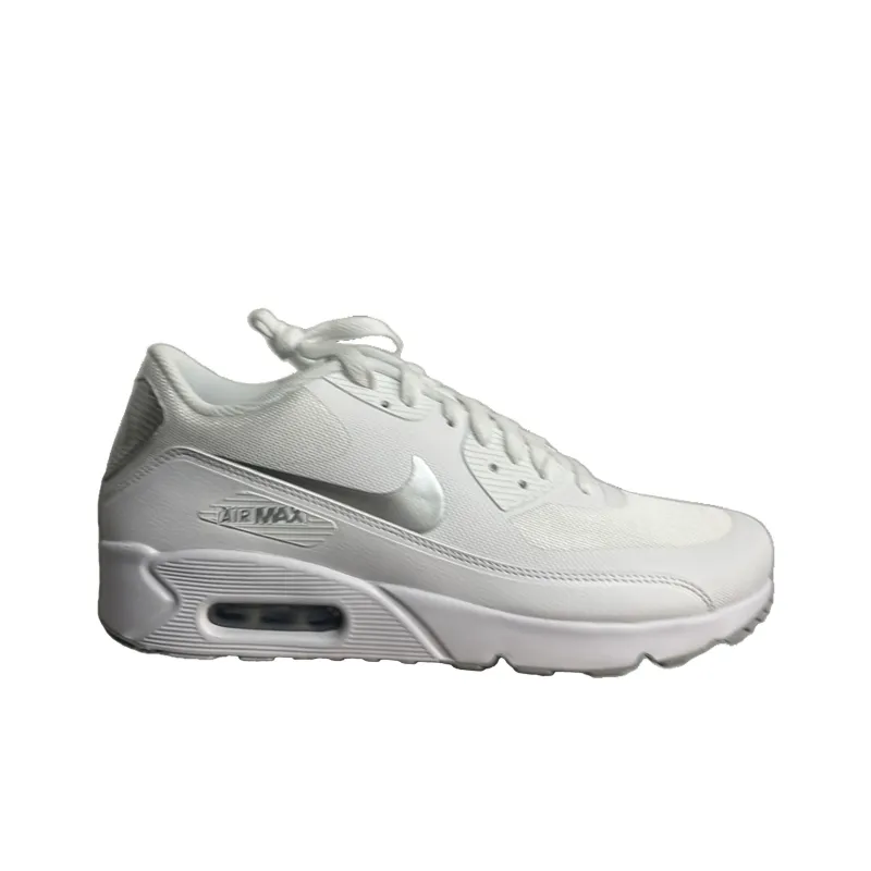Nike Air Max 1 Anti Slip Wear Resistant Low Top Casual Running Shoes Unisex White Silver-1