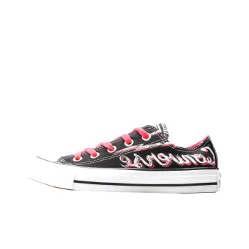 Converse Chuck Taylor All Star Anti Slip Wear Resistant Low Top Canvas Shoes Unisex Black Pink