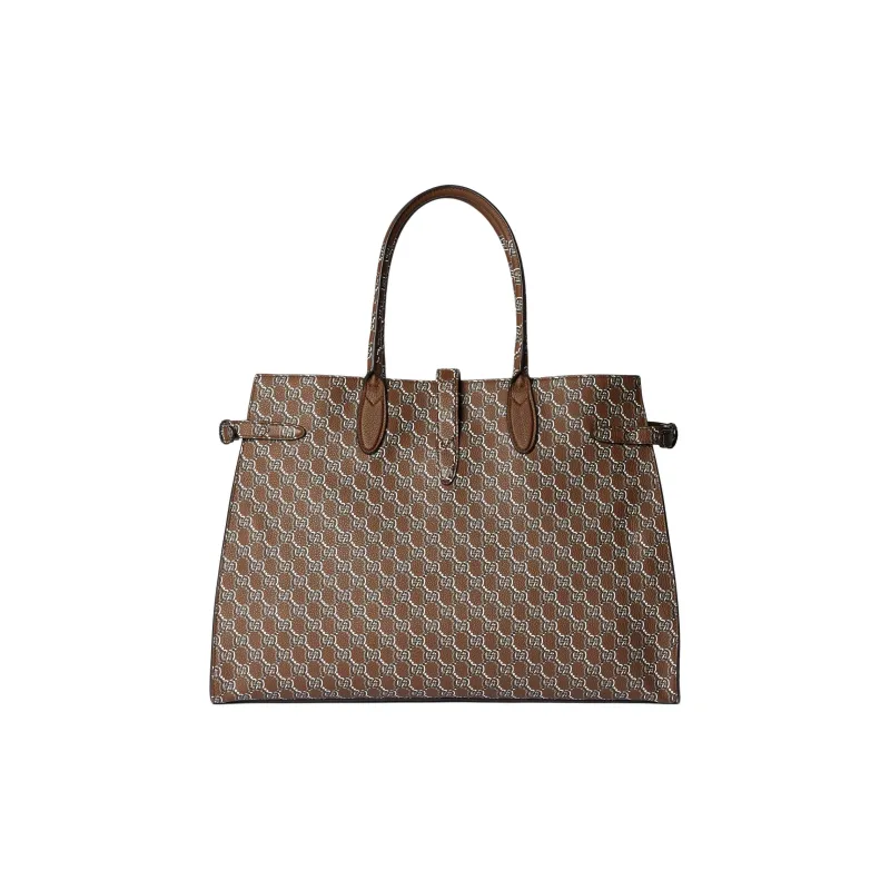 GUCCI Soft Grained Leather Tote Bag Shopping Bag Handbag Large Size Women's Light Brown-3